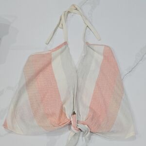 Halter Crop Top with Tie Front And V back